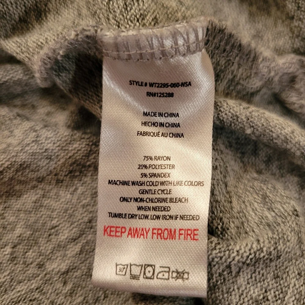 Rae Dunn L Nightgown Sleepshirt Grey Best Day Ever Graphic Pockets Soft Cozy